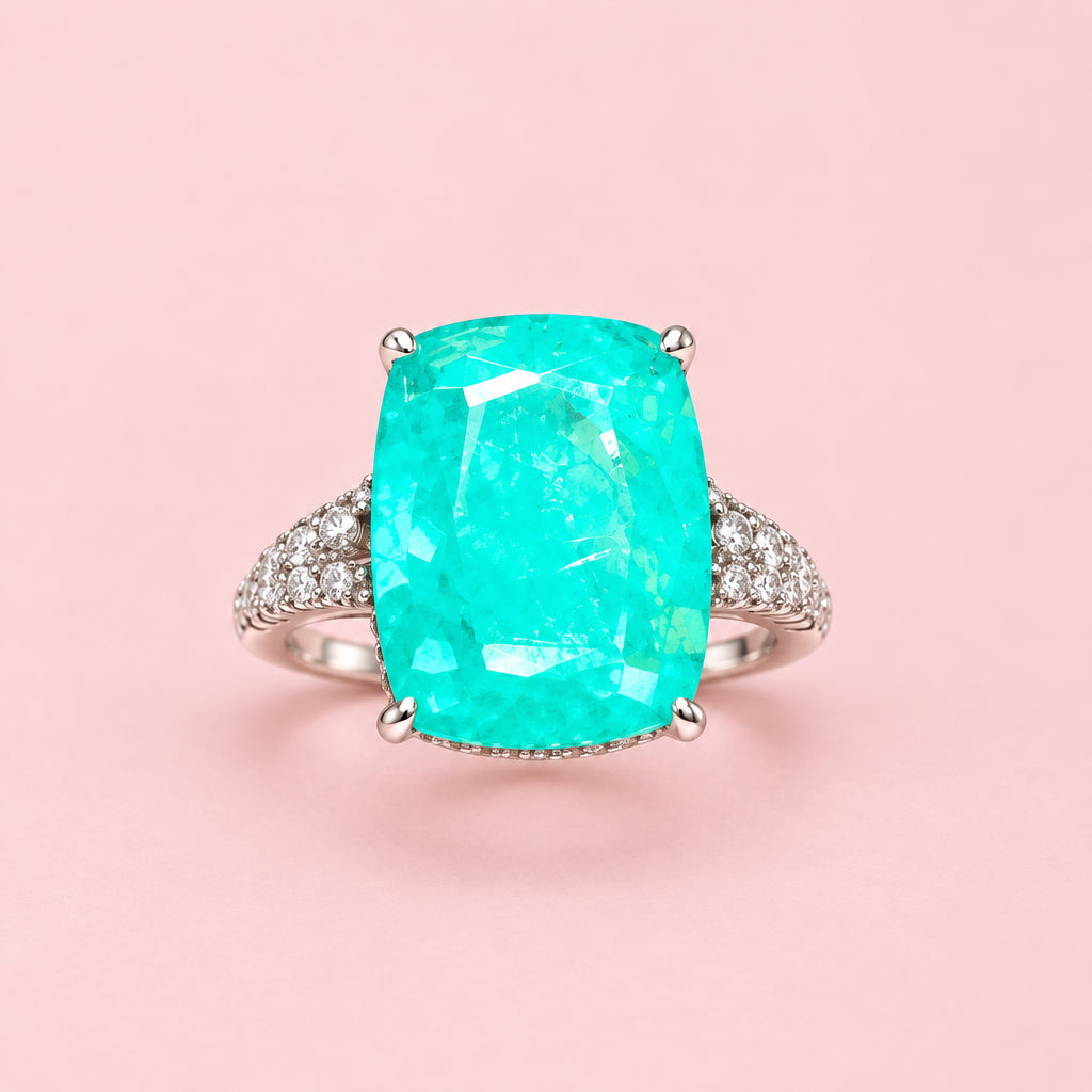 Lab Turmaline Blue Ring