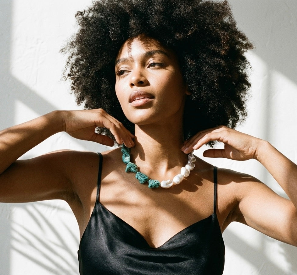 Baroque Pearl & Turquoise Stone