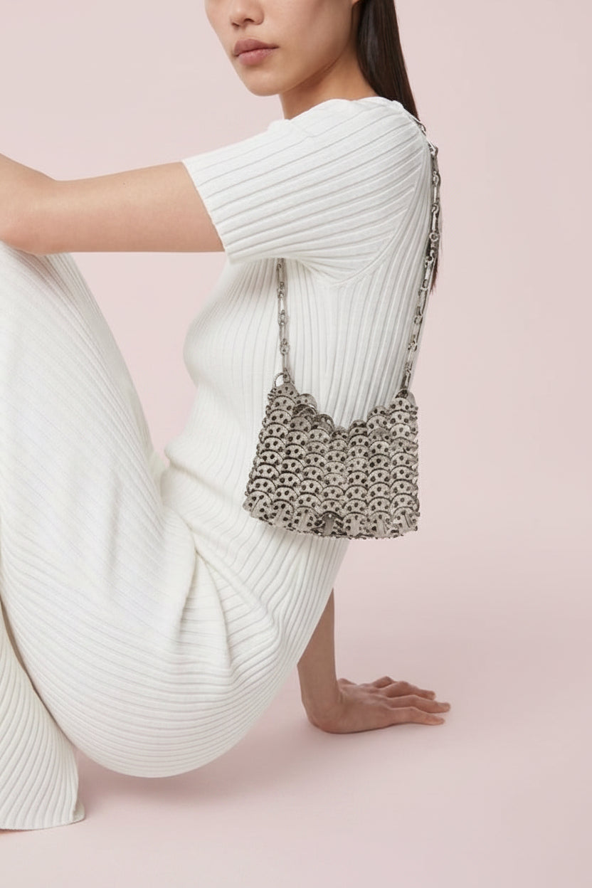 Metal Sequin Beaded Bag