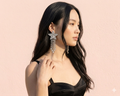 Star shape long dangle earrings