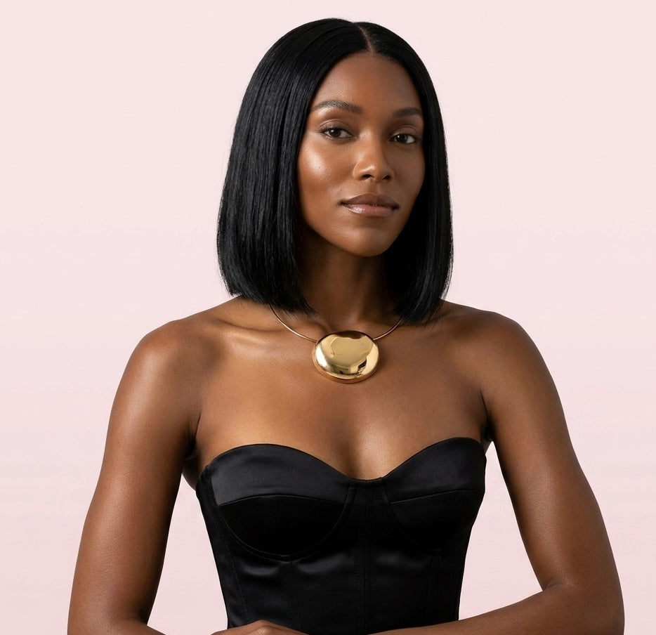 Round Shape Pendant Choker Necklace