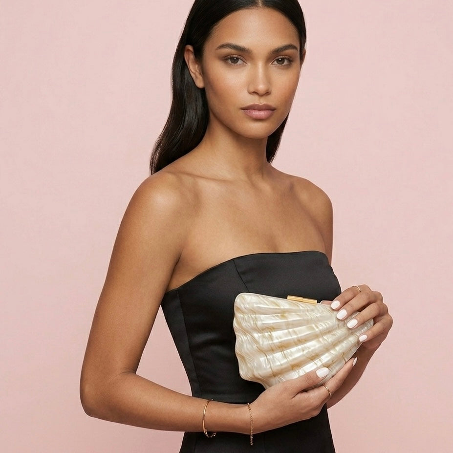 Sculptural Shell Clutch Bag