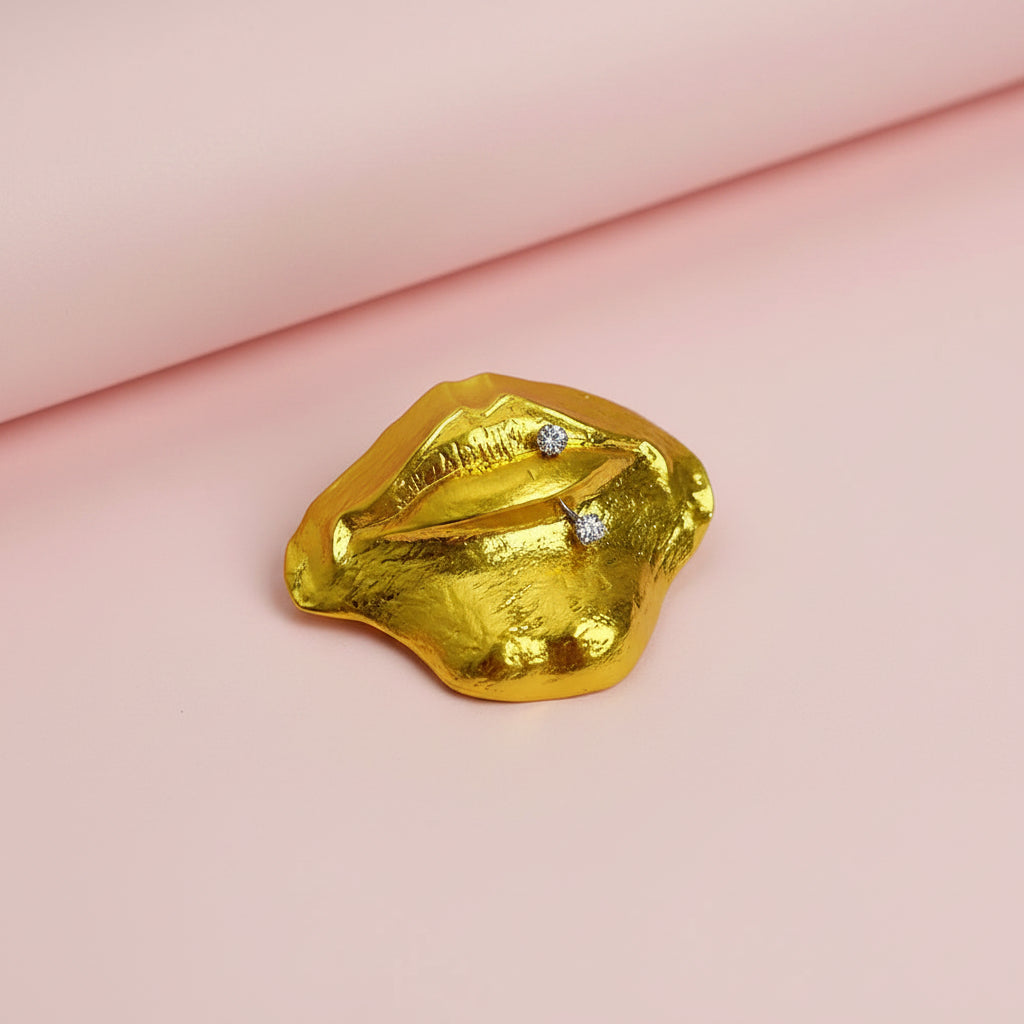 Pierced Lips Pin Brooch
