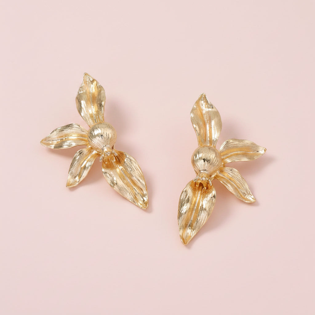 Statement Leaf Flower Earrings