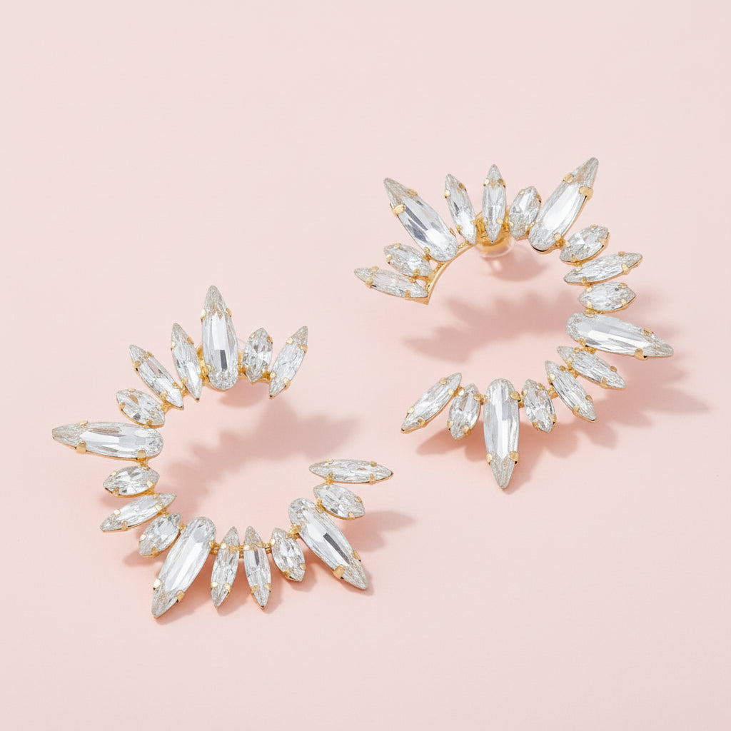 Rhinestone Star Shine Dangle Earrings