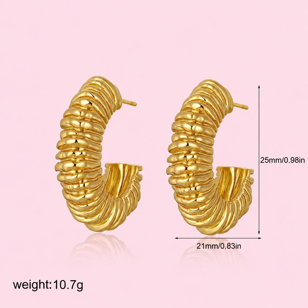 Baroque Texture Hoop Earrings