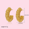 Baroque Texture Hoop Earrings