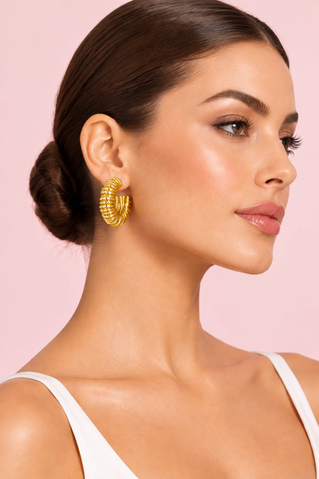 Baroque Texture Hoop Earrings
