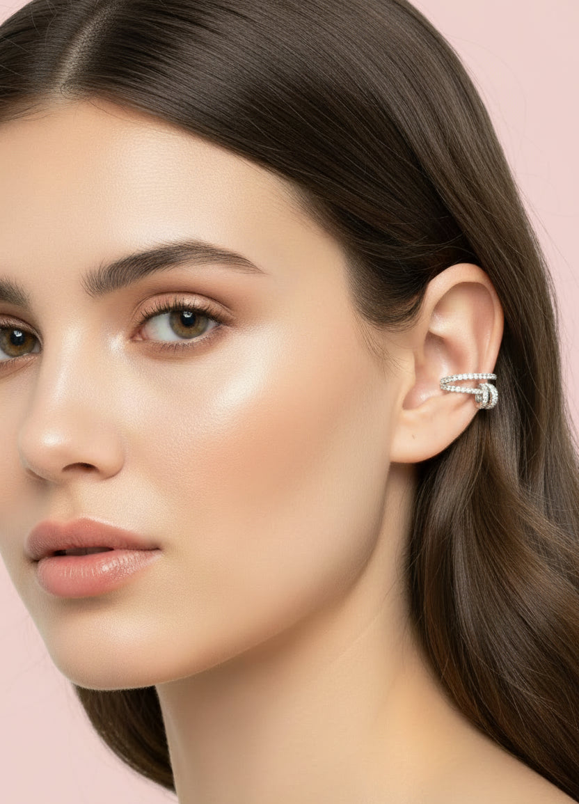 Zircon studded earcuff
