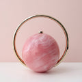 Marble Round Clutch Handbag