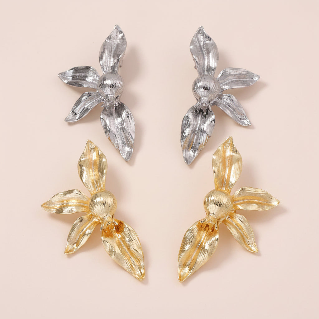 Statement Leaf Flower Earrings