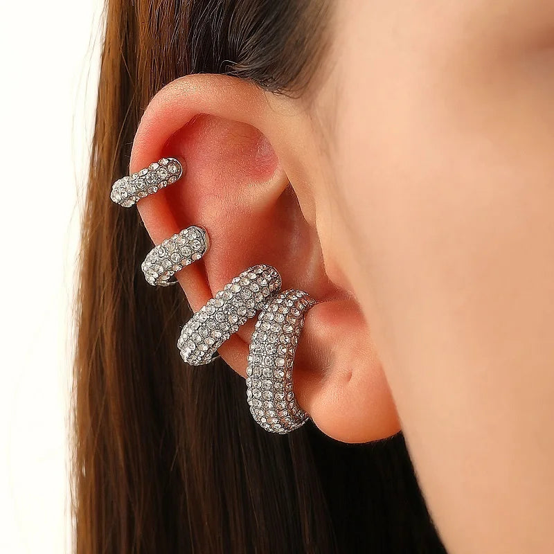 Rhinestone Studded Earcuffs