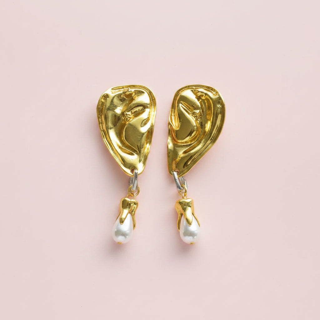 Surrealist Ear With Pearl Earrings