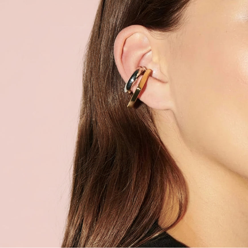 Contrast Geometric EarCuff