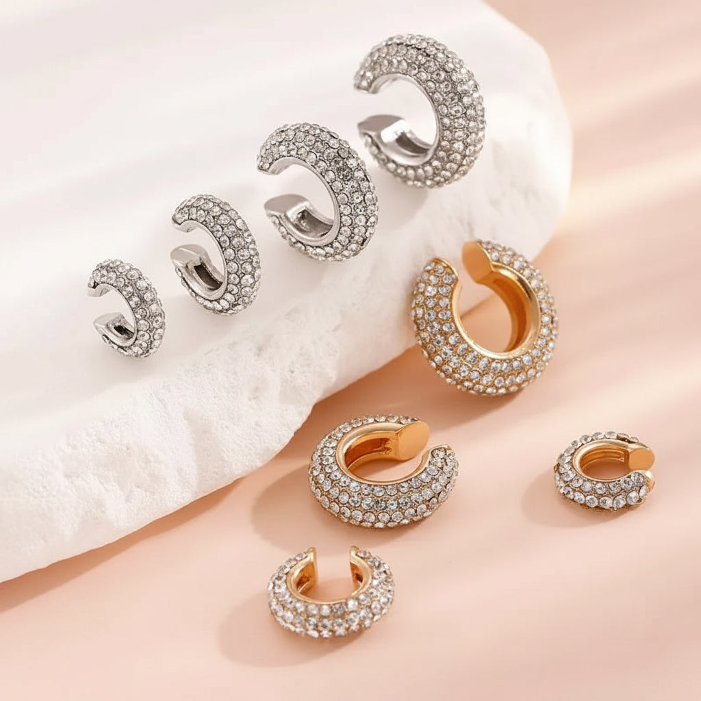 Rhinestone Studded Earcuffs