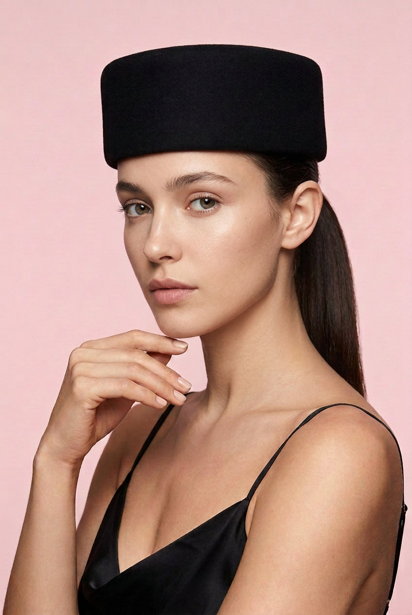 Pillbox Wool Hat
