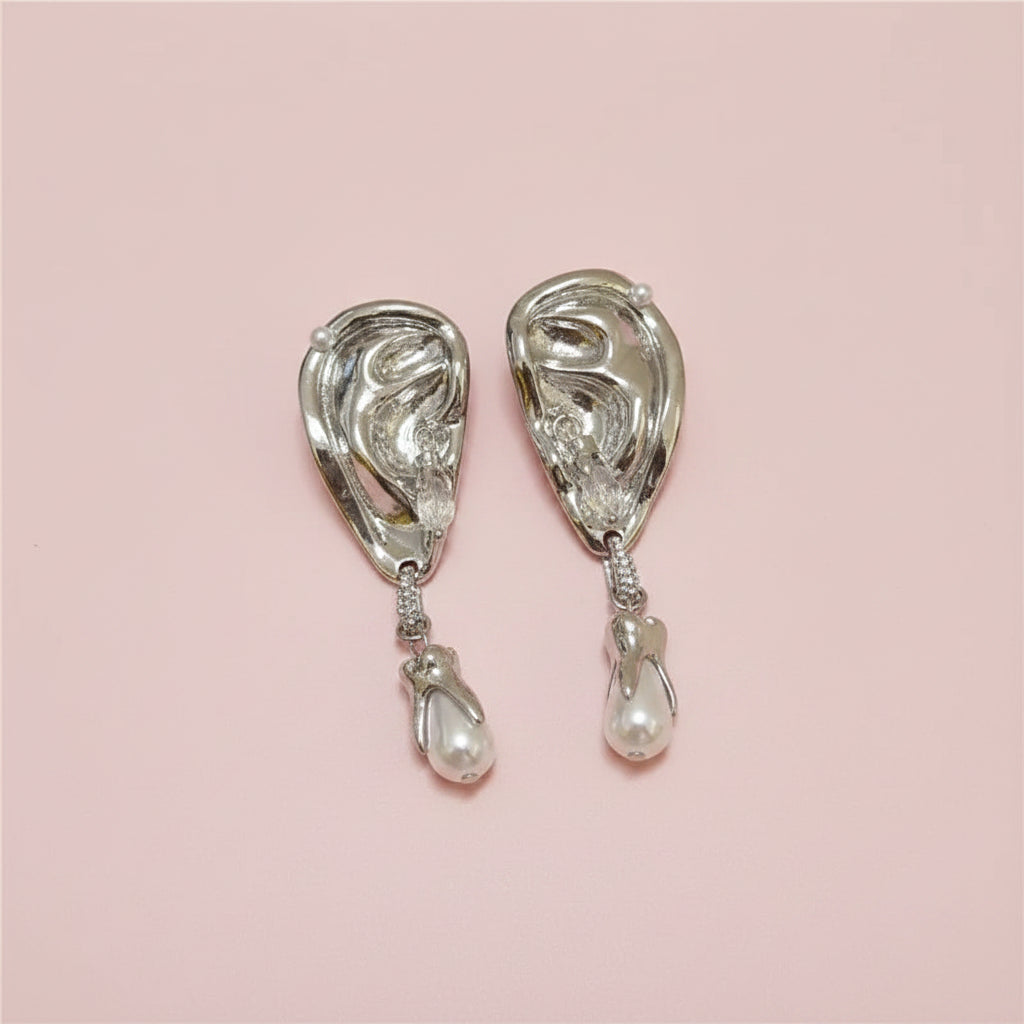 Surrealist Ear With Pearl Earrings