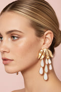 Flower Leaf Tassel Earrings