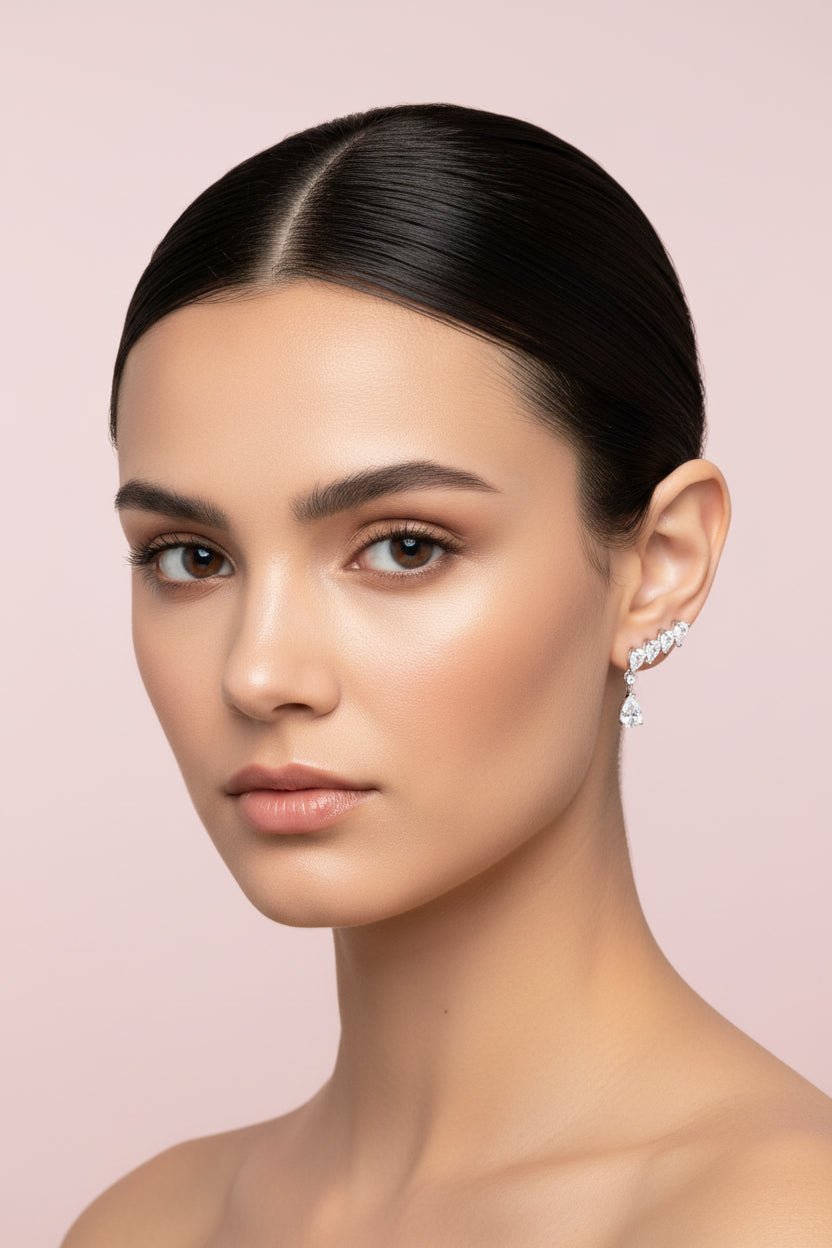 Pear Cut Zircon Ear Drop Earrings