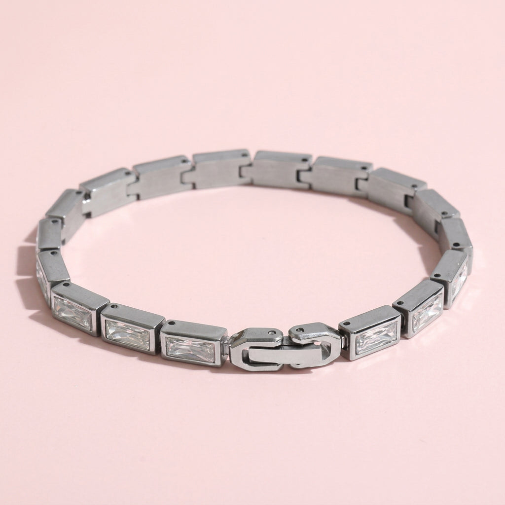 Bracciale a catena con zirconia cubica