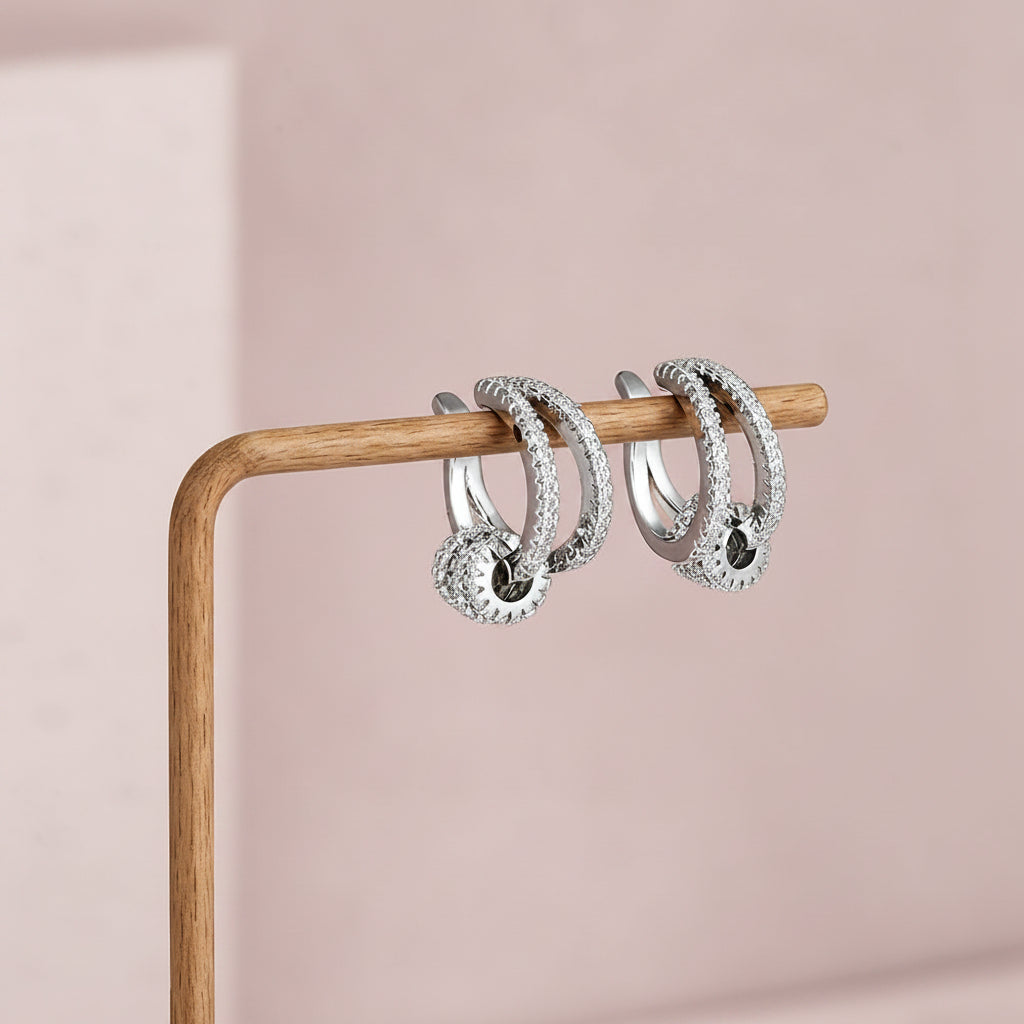 Zircon studded earcuff