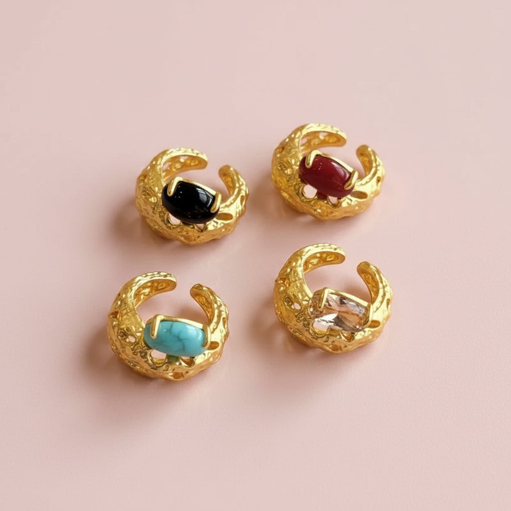 Textured Stone Rings