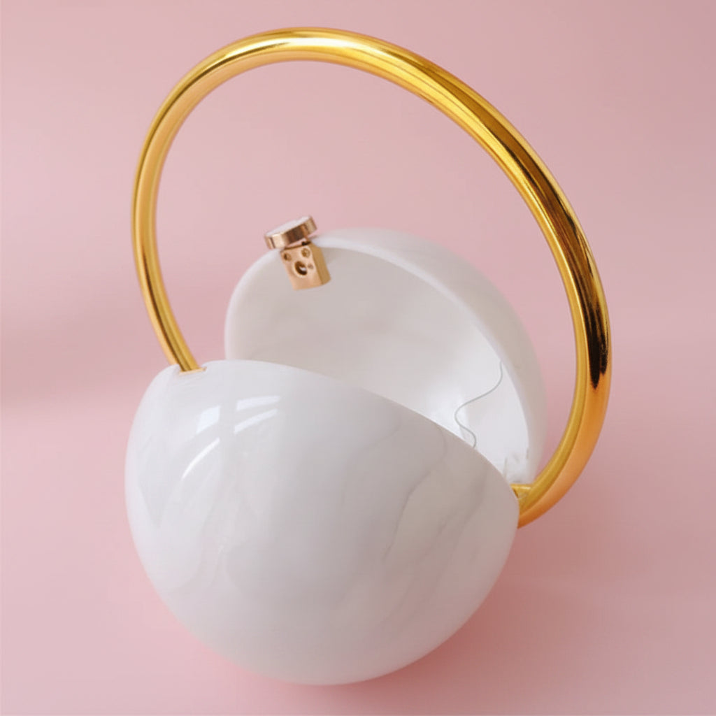 Marble Round Clutch Handbag