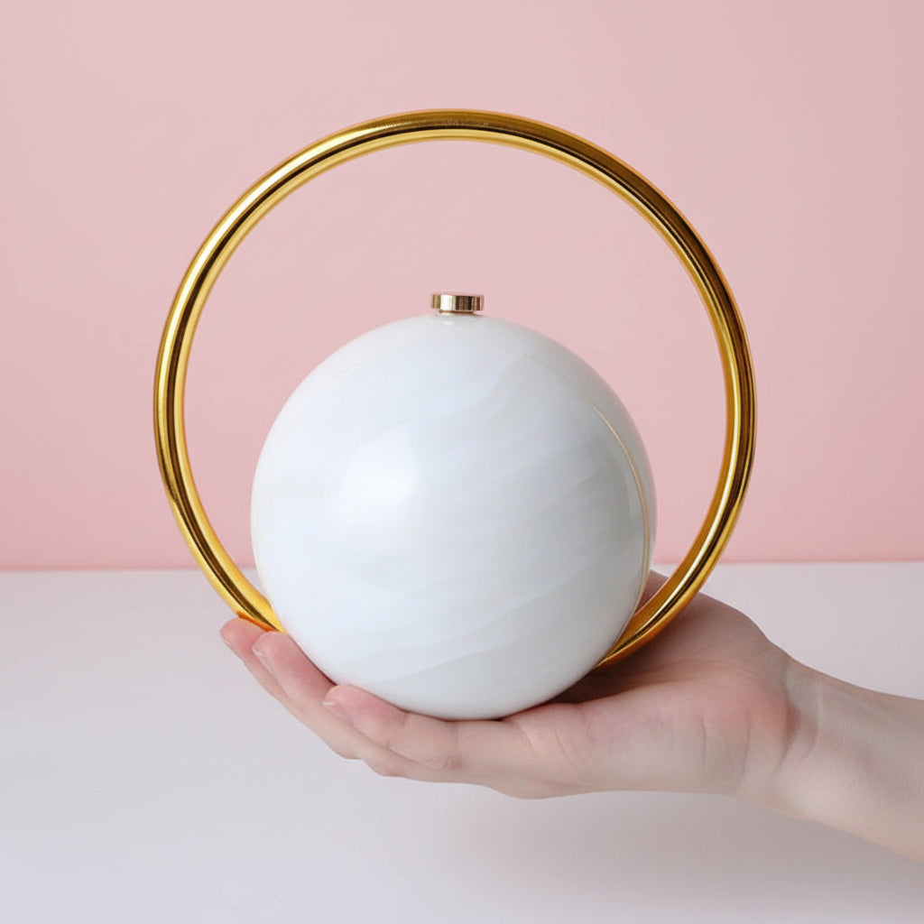Marble Round Clutch Handbag