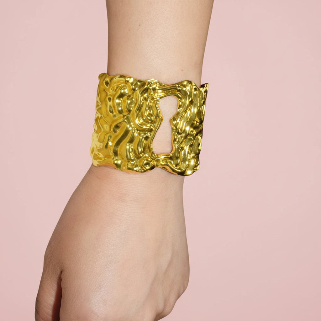 Key Lock Hole Cuff Bracelet