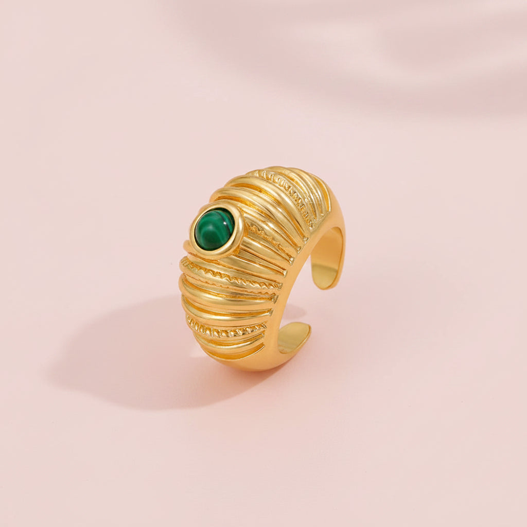 Striped Malaquite Ring