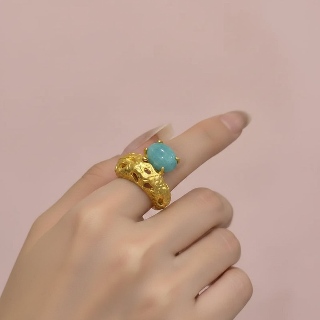 Textured Stone Rings