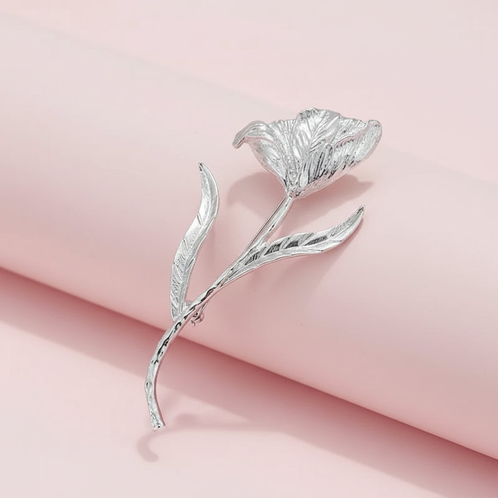 Rosebud Flower Brooch