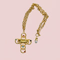Lips Crystal Cross Necklace