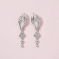 Surrealist Hand Charms Dangle Earrings