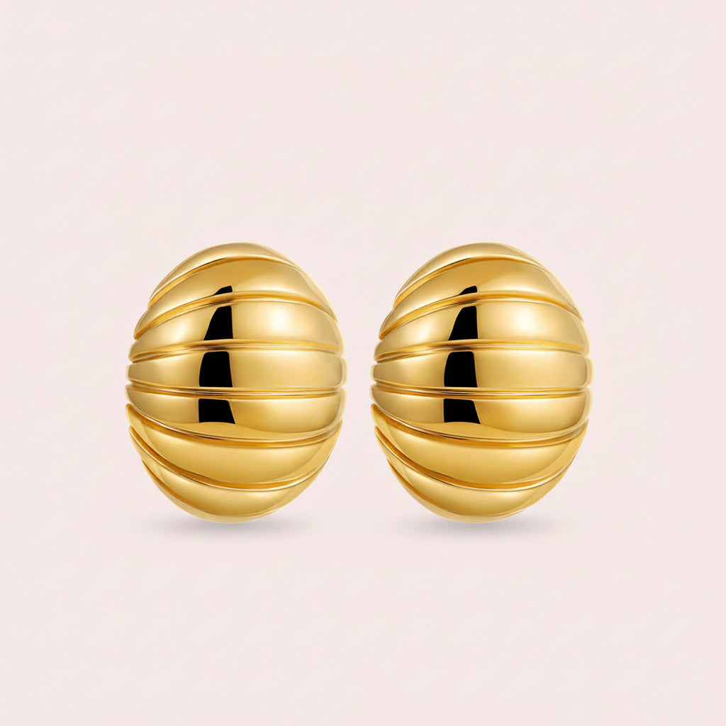 Round Stripped Earrings