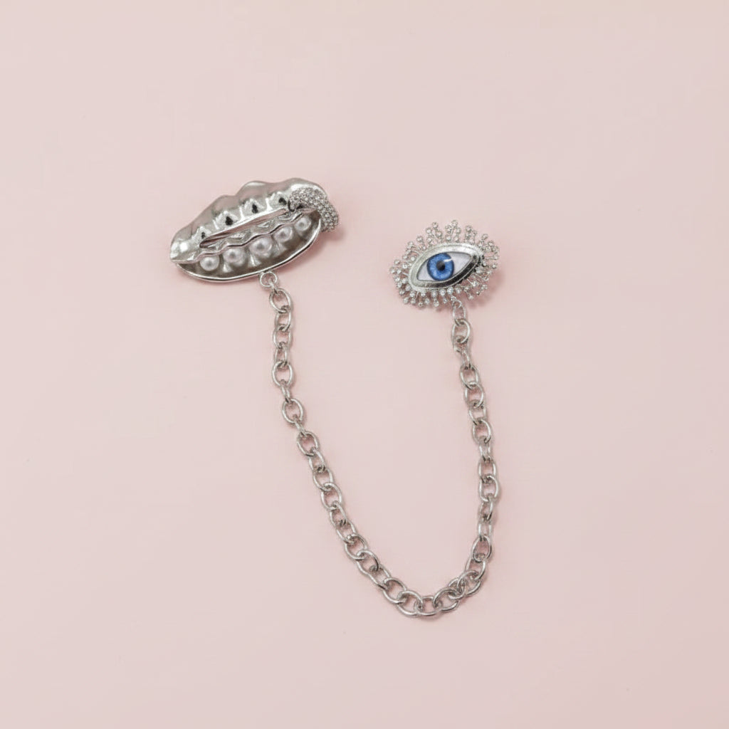 Evil Eye Pea Pearl Brooch