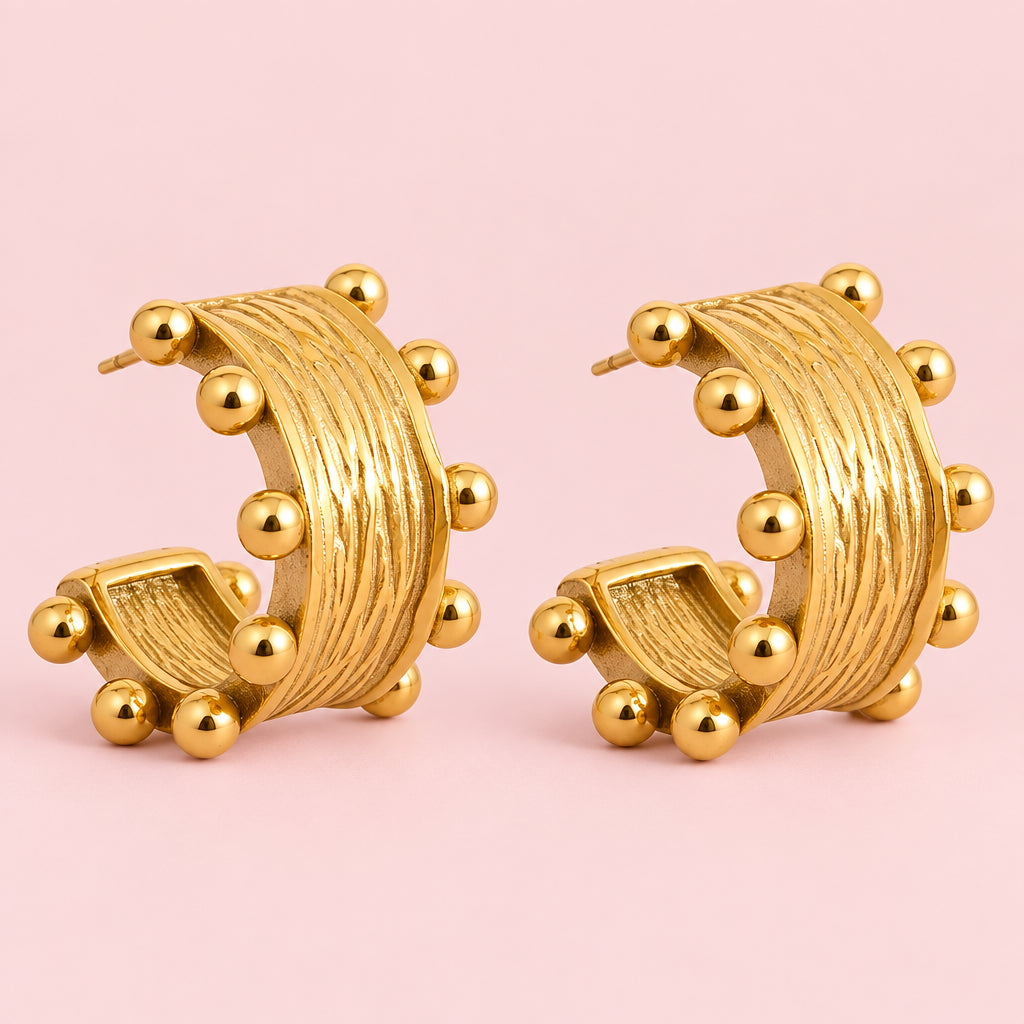 C Shape Hoop Earrings