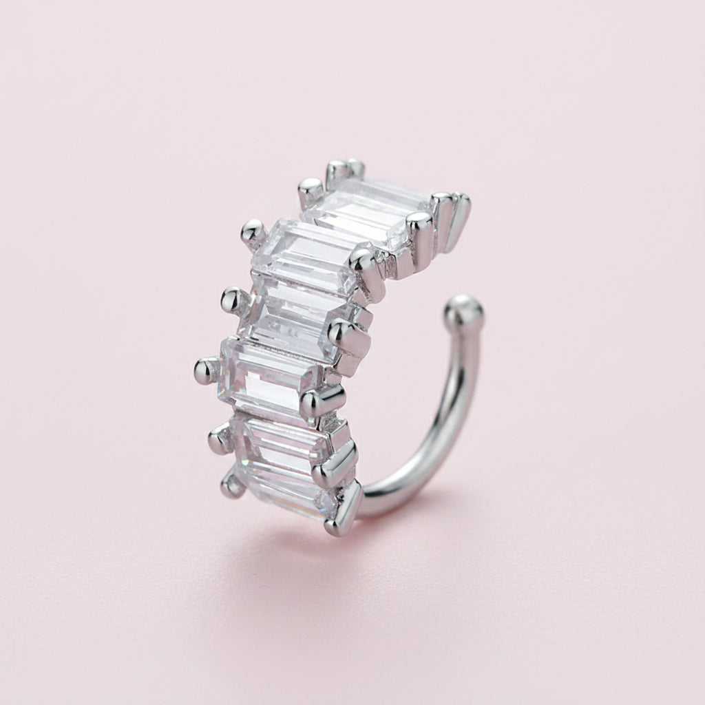Square Zircon Ear Clip Earrings