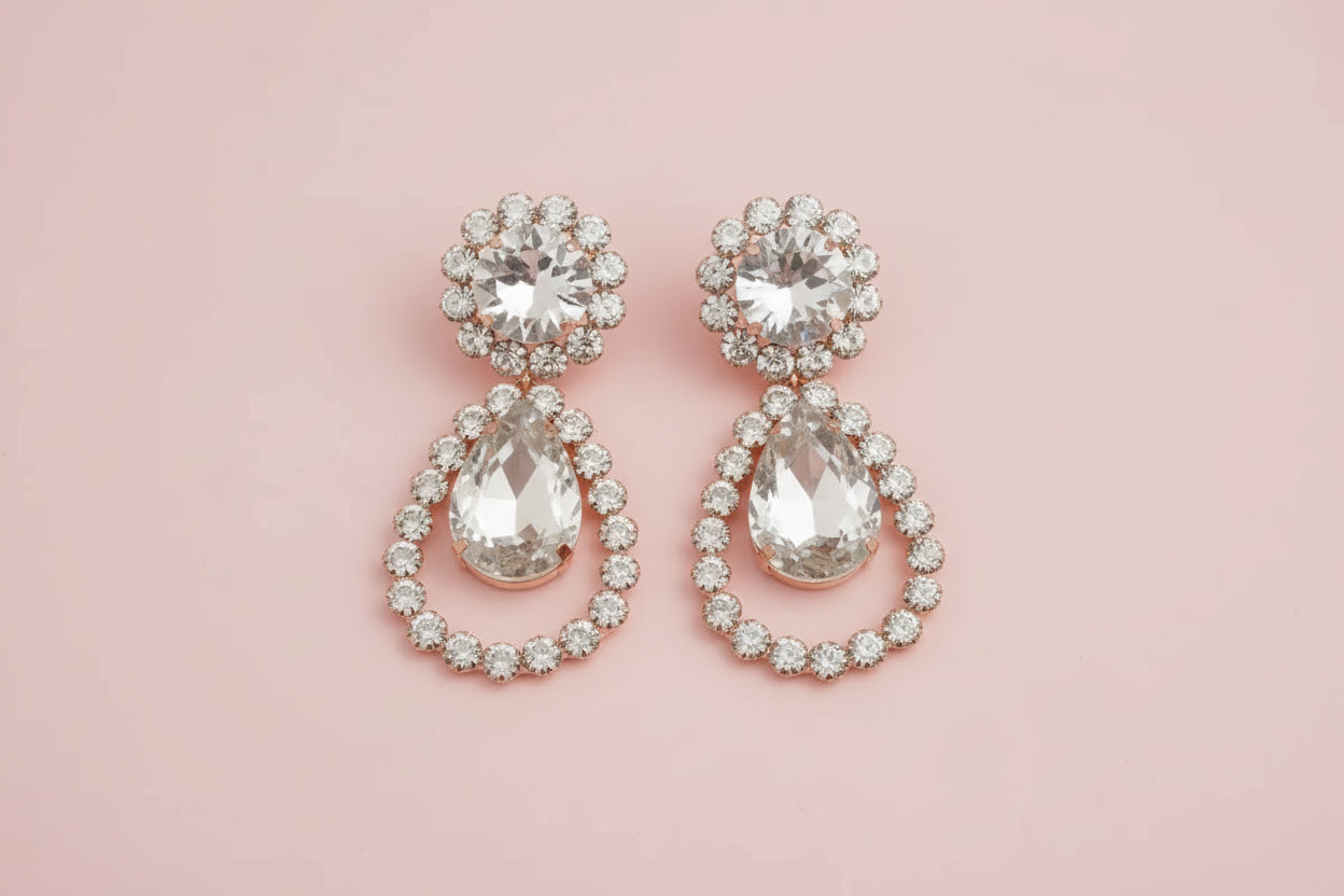 Rhinestone Water Drop Earrings