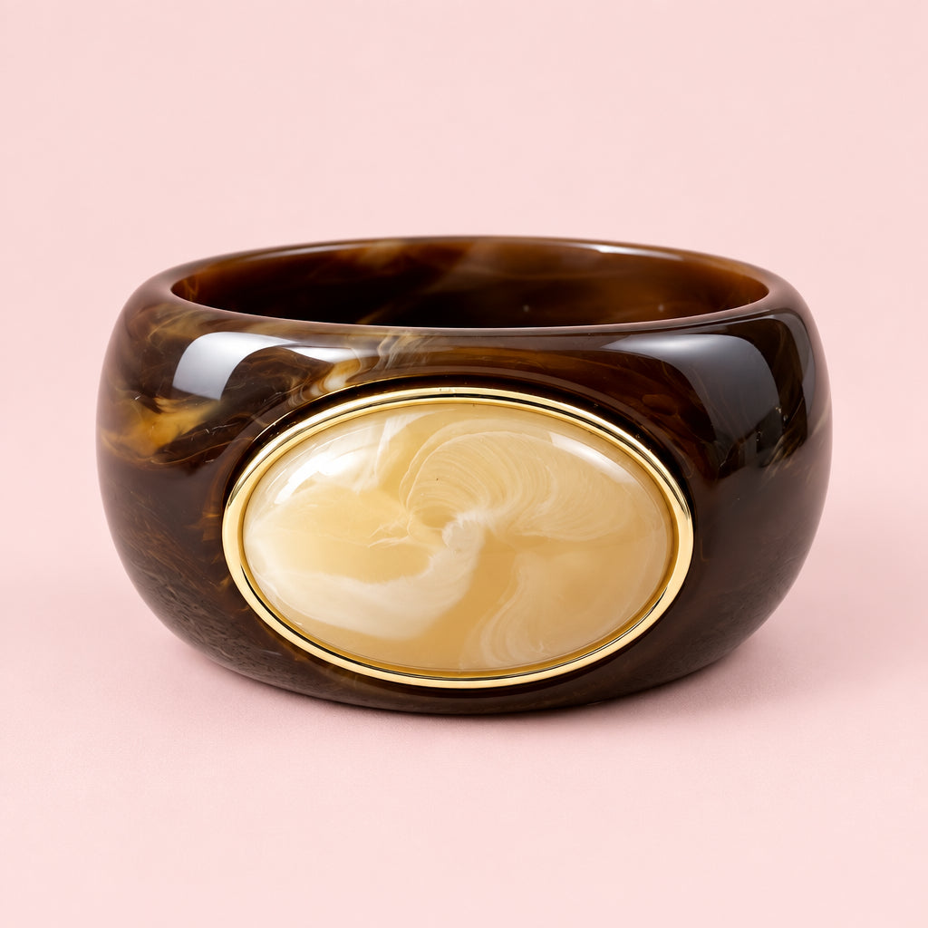 Bracciale rigido con pietra ovale