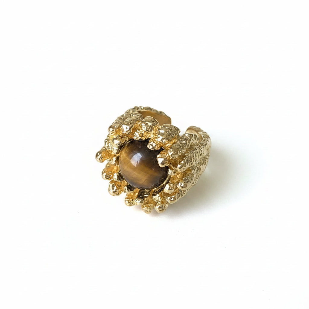 Baroque textured stone ring