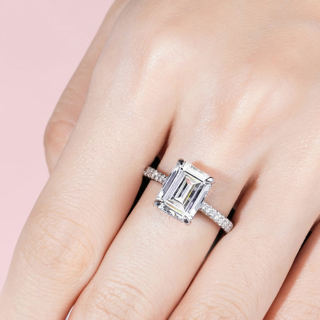 Emeral Cut Lab Diamond Ring