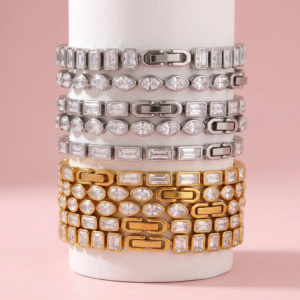 Bracciale a catena con zirconia cubica