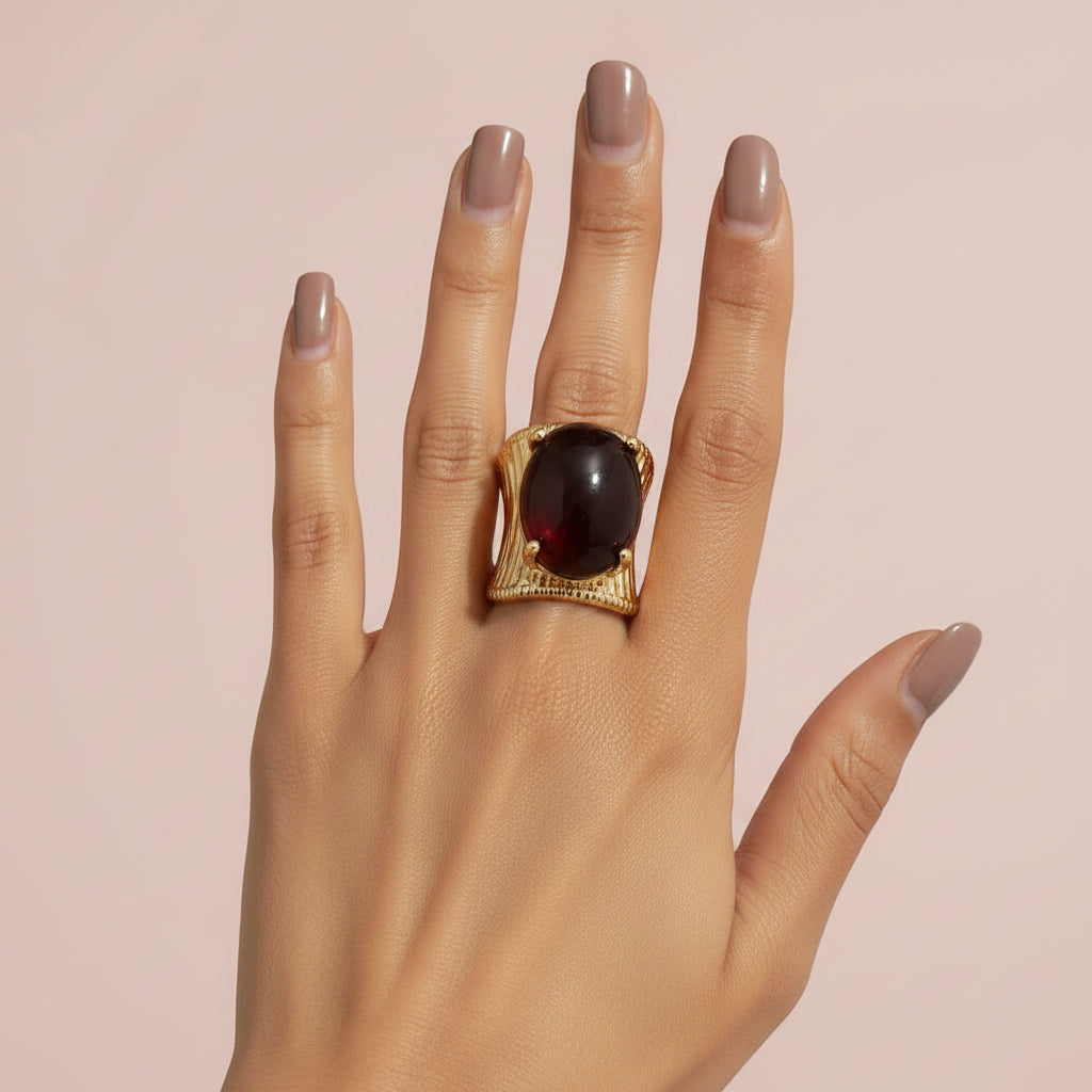 Statement Framed Stone Ring