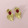 Flower Leaf Stone Earrings