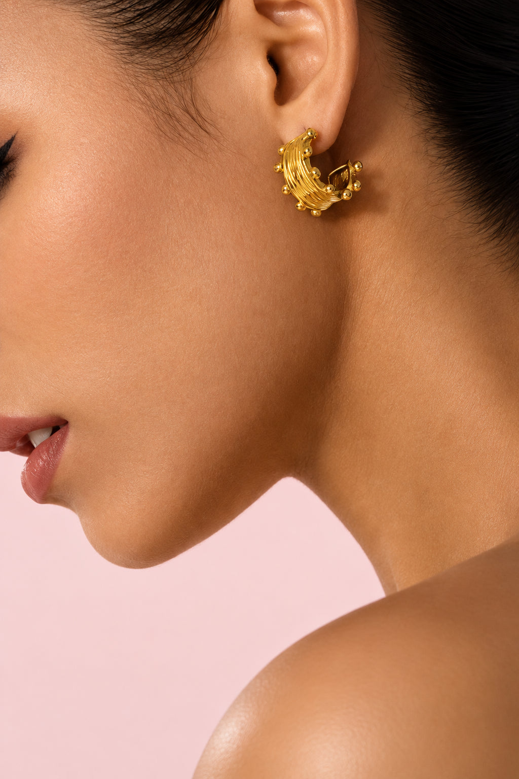 C Shape Hoop Earrings