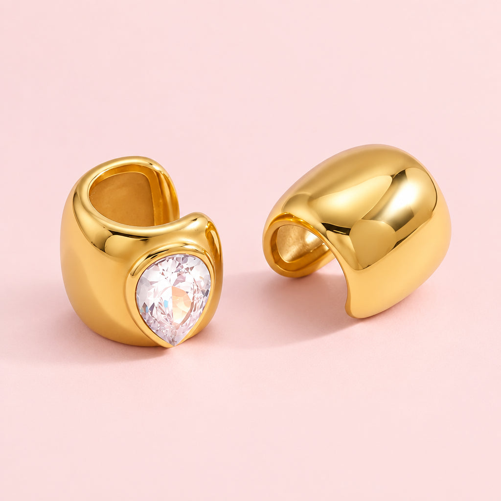 Water Drop Zircon Ear Cuffs & Earrings