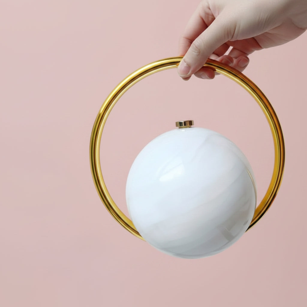 Marble Round Clutch Handbag