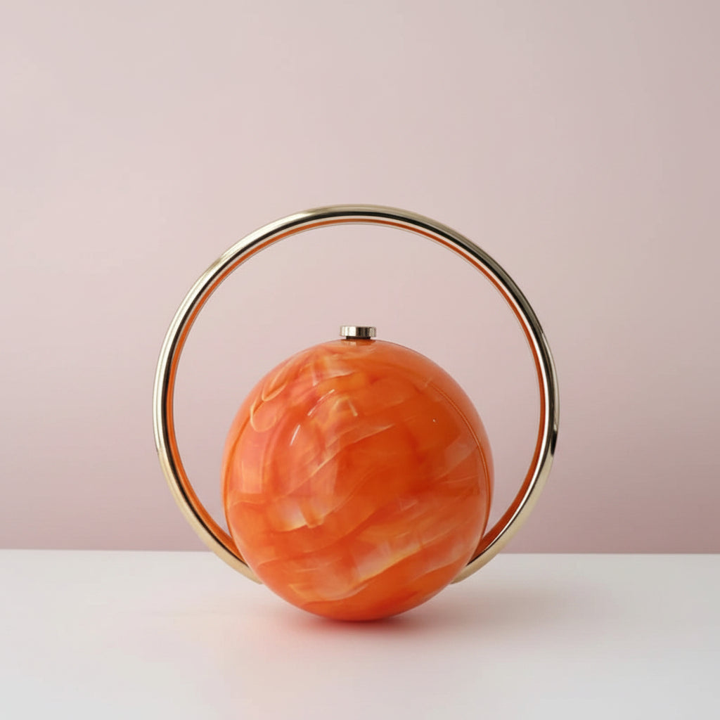 Marble Round Clutch Handbag