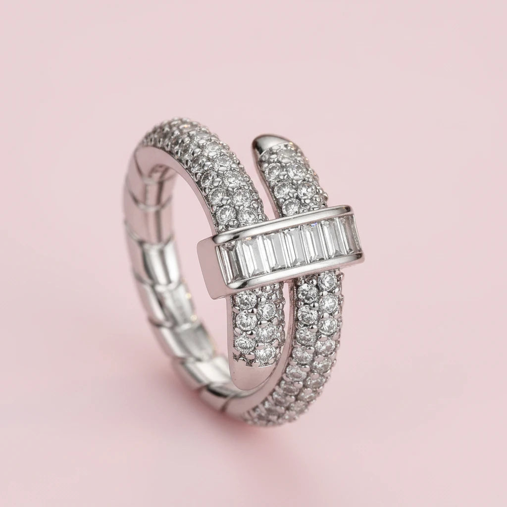 Zircon Double Layer Ring